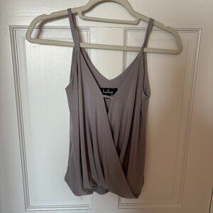 Lulus Gray Tank Top with wraparound design